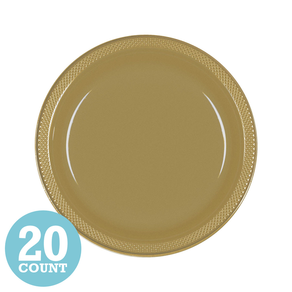 Gold Plastic Dessert Plates (20ct)