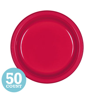 Apple Red Plastic Dessert Plates (50ct)