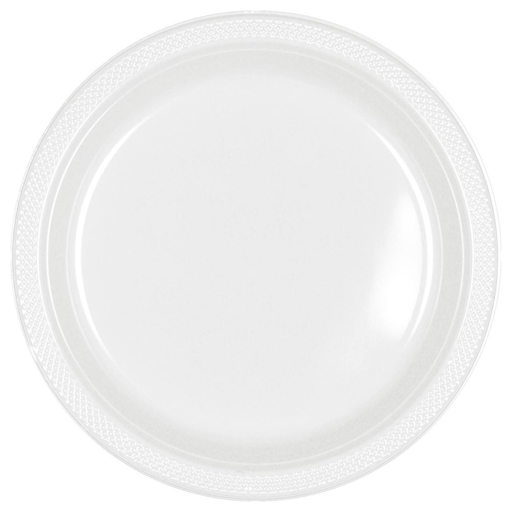 Frosty White Plastic Dinner Plates (20ct)