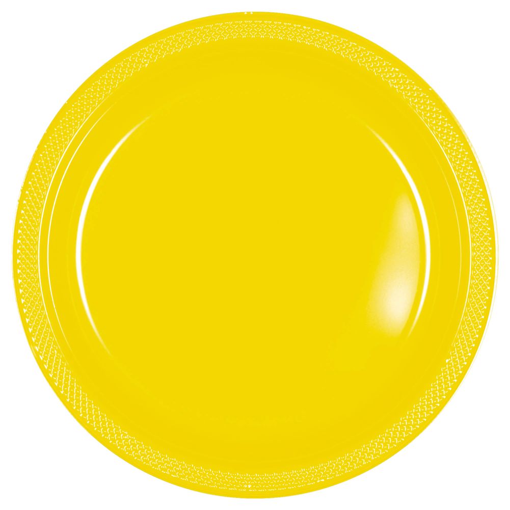 Yellow Sunshine Plastic Dinner Plates (20ct)