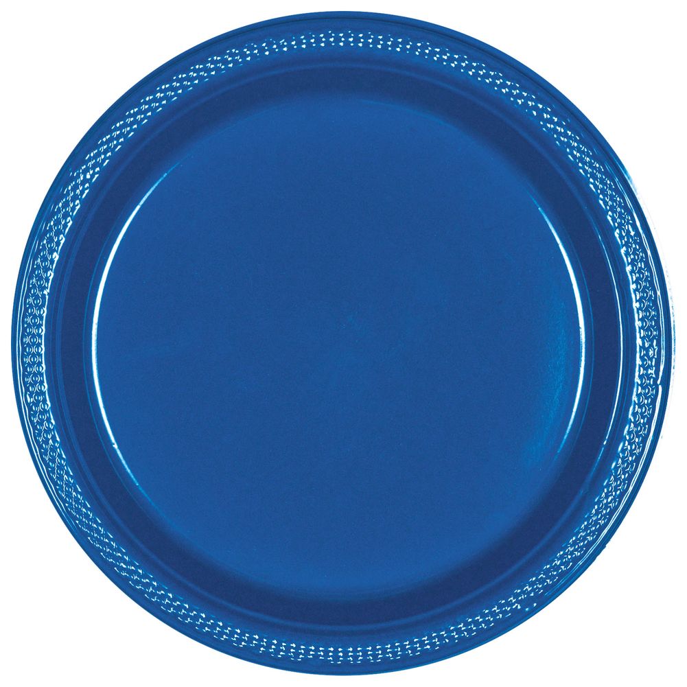 Bright Royal Blue Plastic Dinner Plates (20ct)