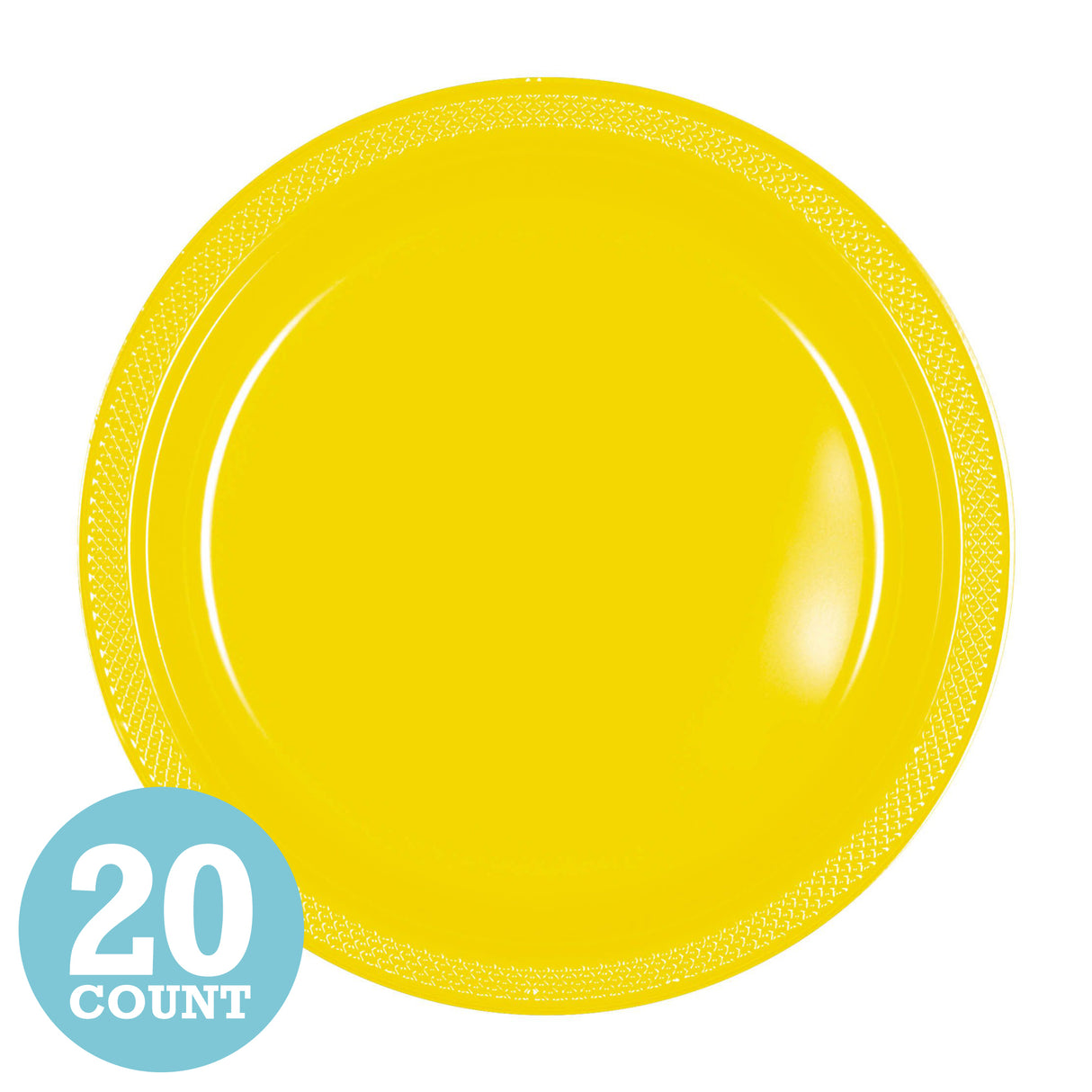 Yellow Sunshine Plastic Dinner Plates (20ct)