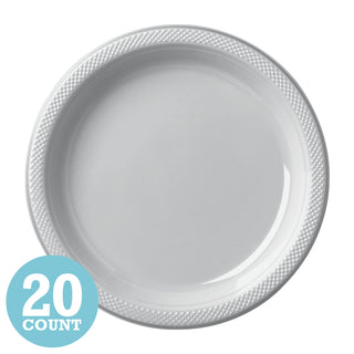 Silver Plastic Dinner Plates (20ct)