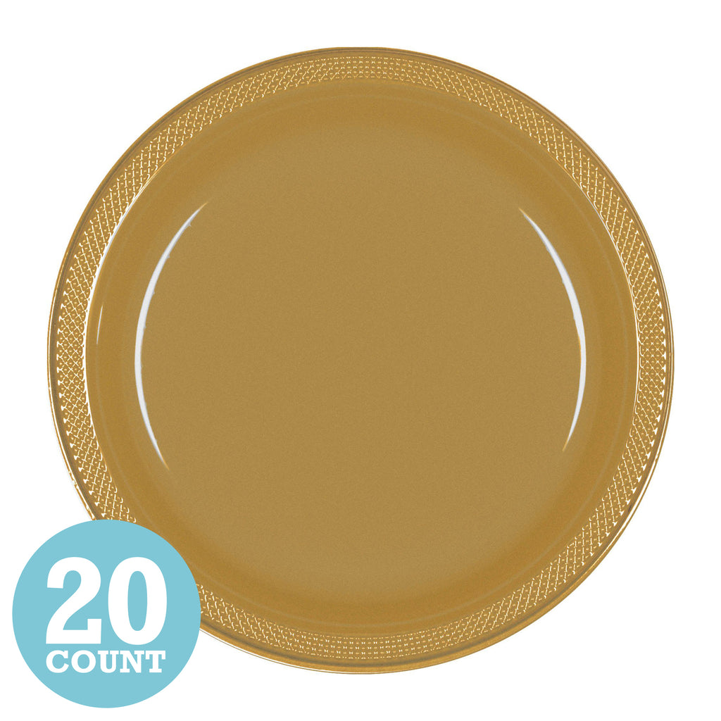 Gold Plastic Dinner Plates (20ct)
