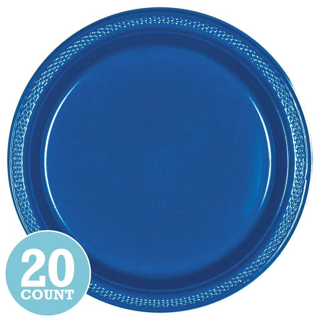 Bright Royal Blue Plastic Banquet Plates (20ct)