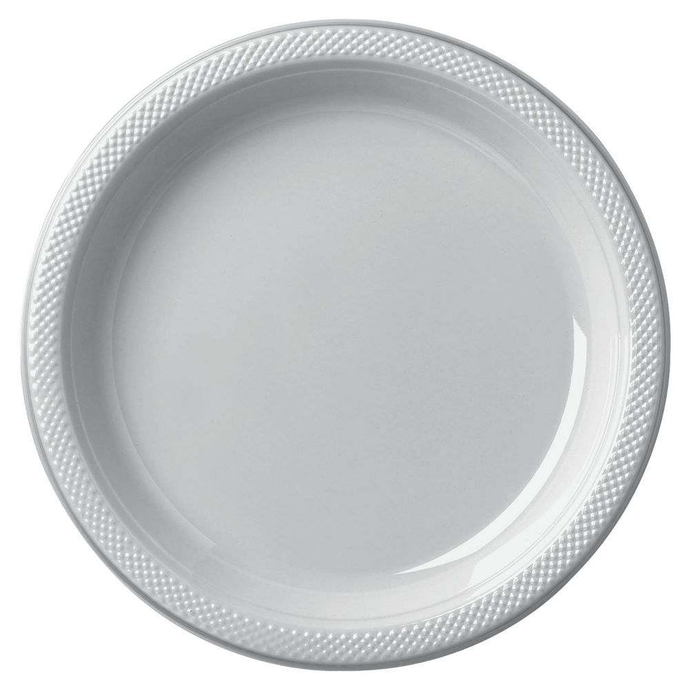 Silver Plastic Banquet Plates (20ct)