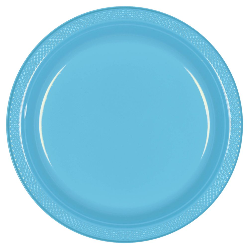 Caribbean Blue Plastic Banquet Plates (20ct)