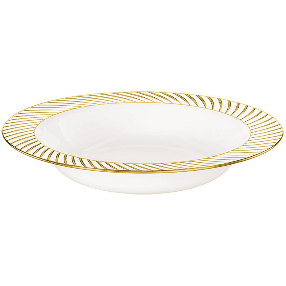 Gold Swirled White Plastic 12oz Bowls (10 ct)