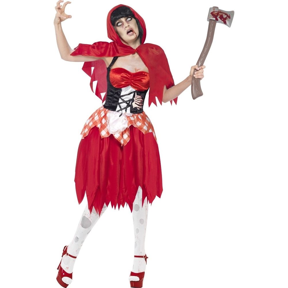 Zombie Hooded Beauty Women's Costume, Red, Size Large US 14-16