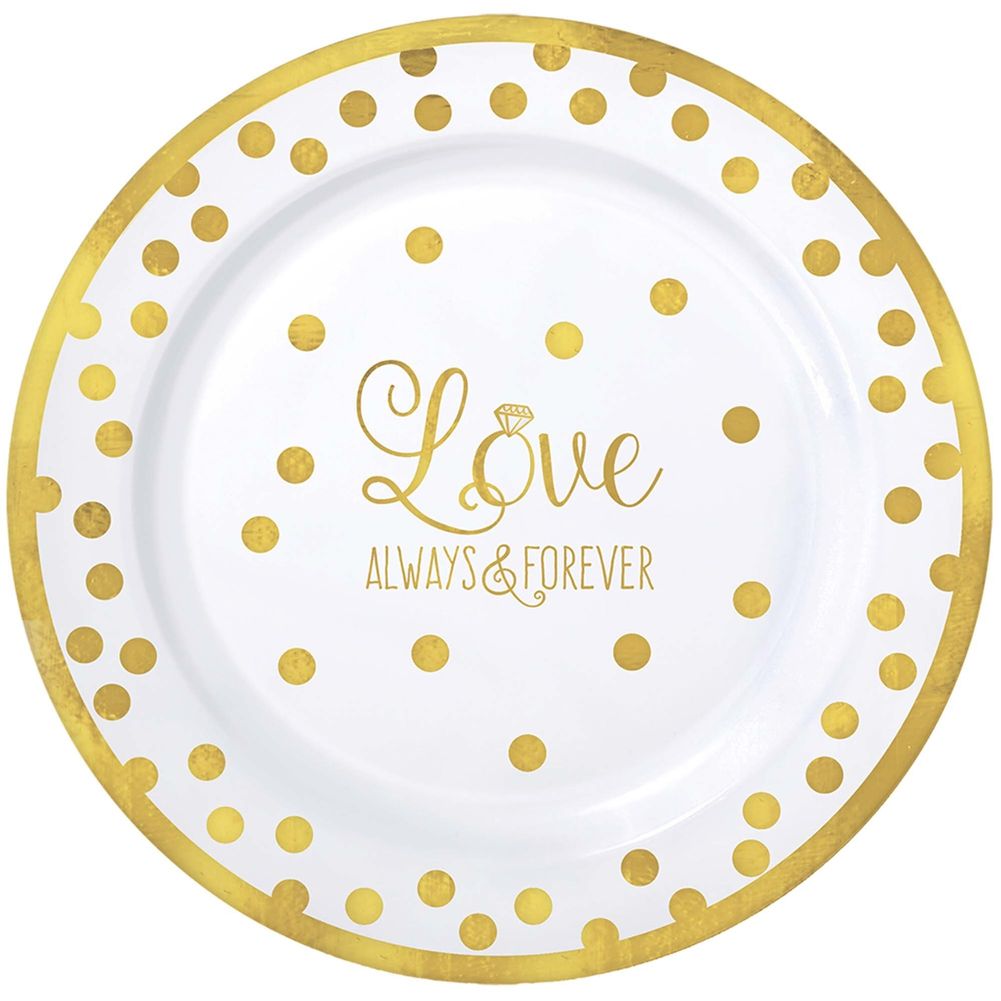 Love Round Premium Plastic Dessert Plates, 20ct