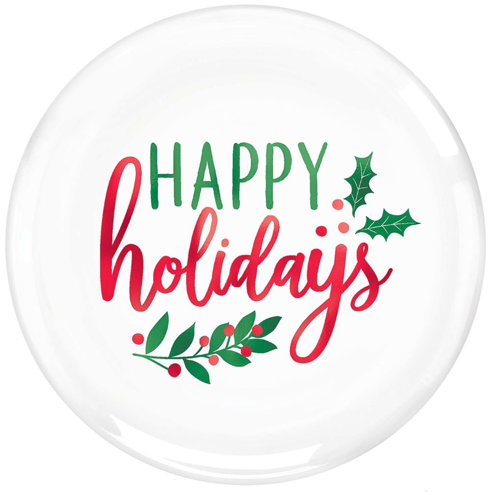 Happy Holidays Plastic Dessert Plates (20 ct)