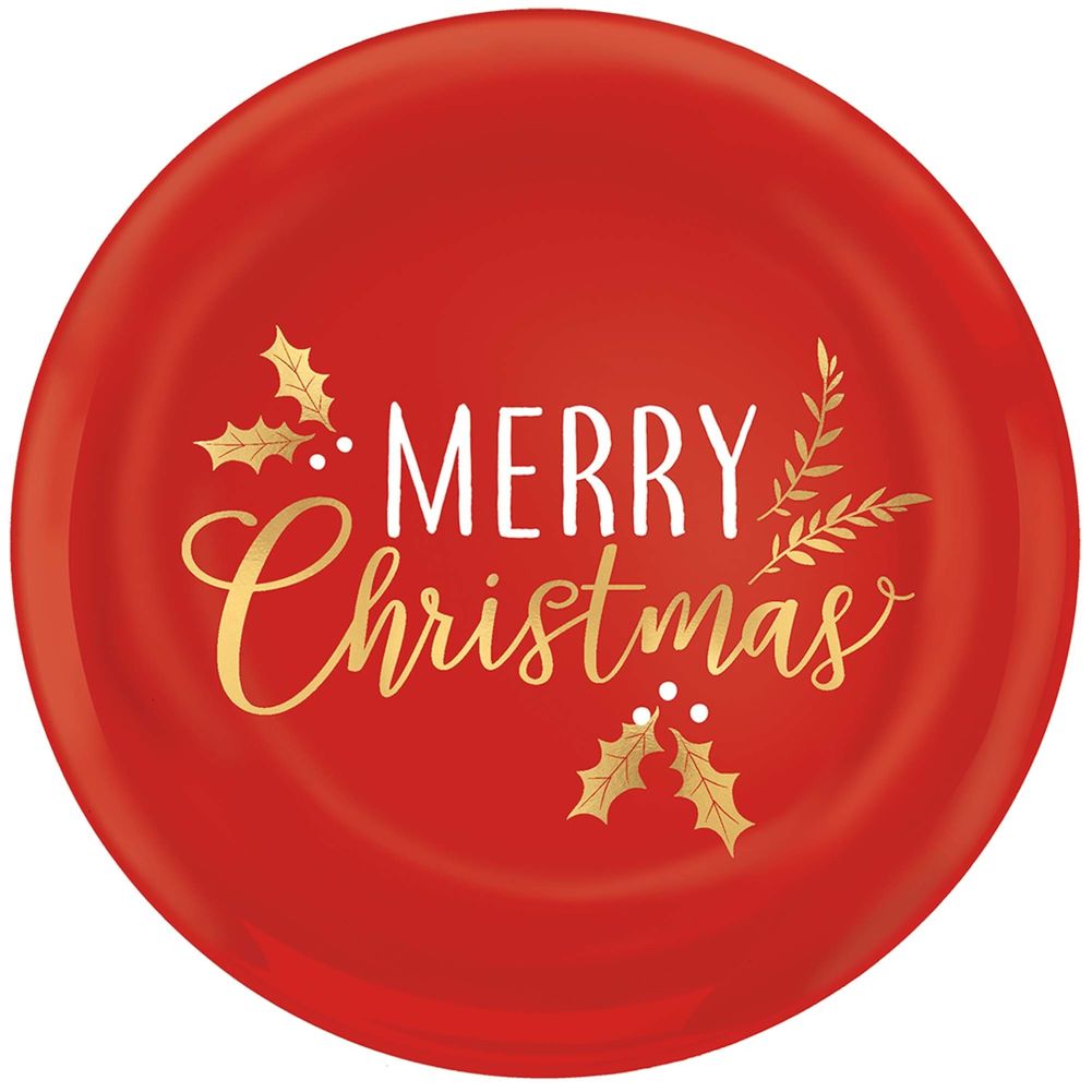 Merry Christmas Round Coupe Platter