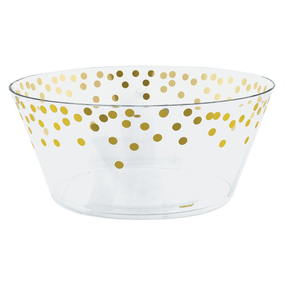 Dots Large Plastic Serving Bowl - Hot-Stamped