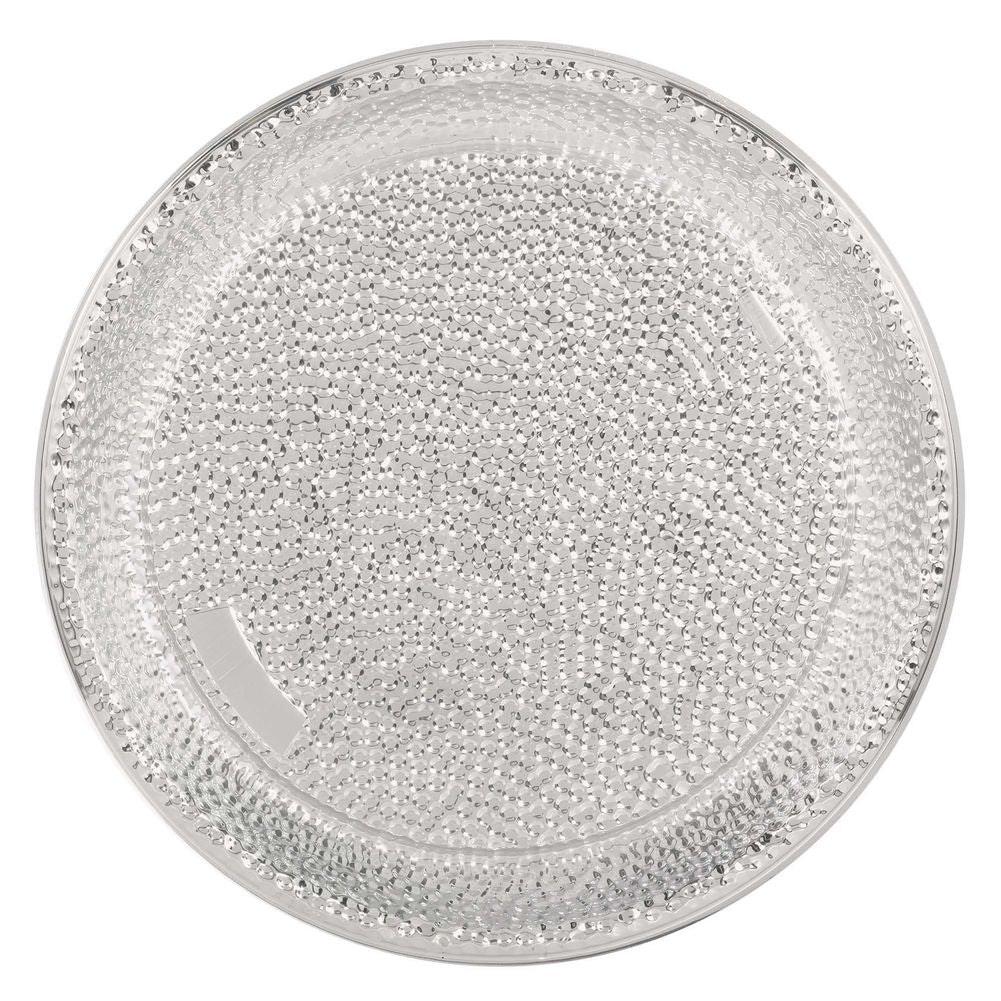 Hammered Plastic Tray - Silver