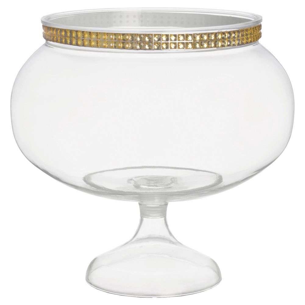 Gold Bling Short Round Pedestal Jar
