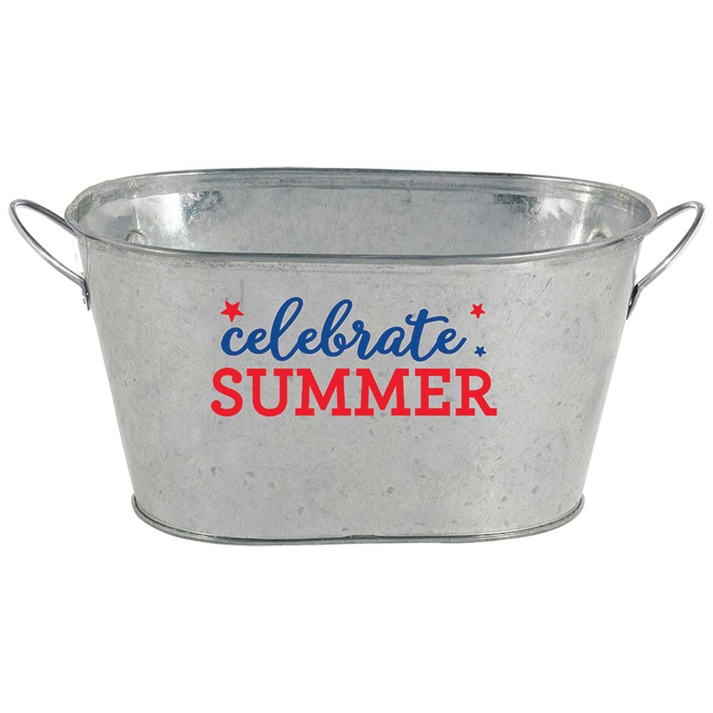 Celebrate Summer Patriotic Mini Metal Party Tub
