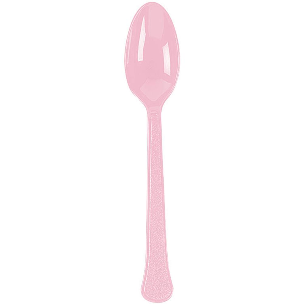 New Pink Midweight Plastic Spoons (100ct)