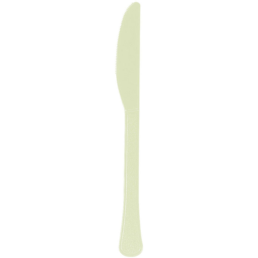 Leaf Green Big Party Pack Box Mid Weight Plastic Knife 100 ct