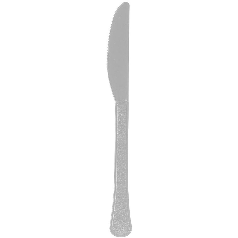 Silver Midweight Plastic Knives (100ct)