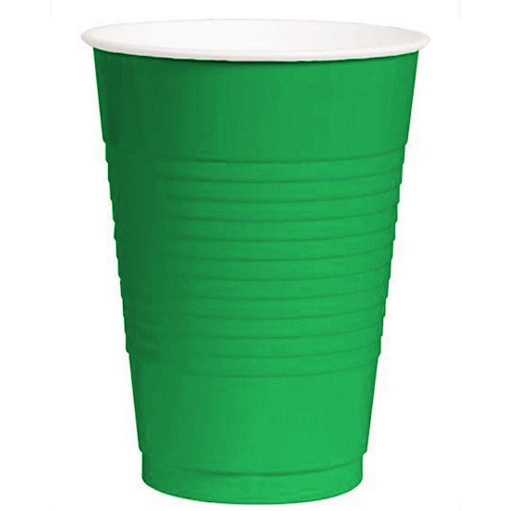 Festive Green 16 oz Plastic Cups (50ct)