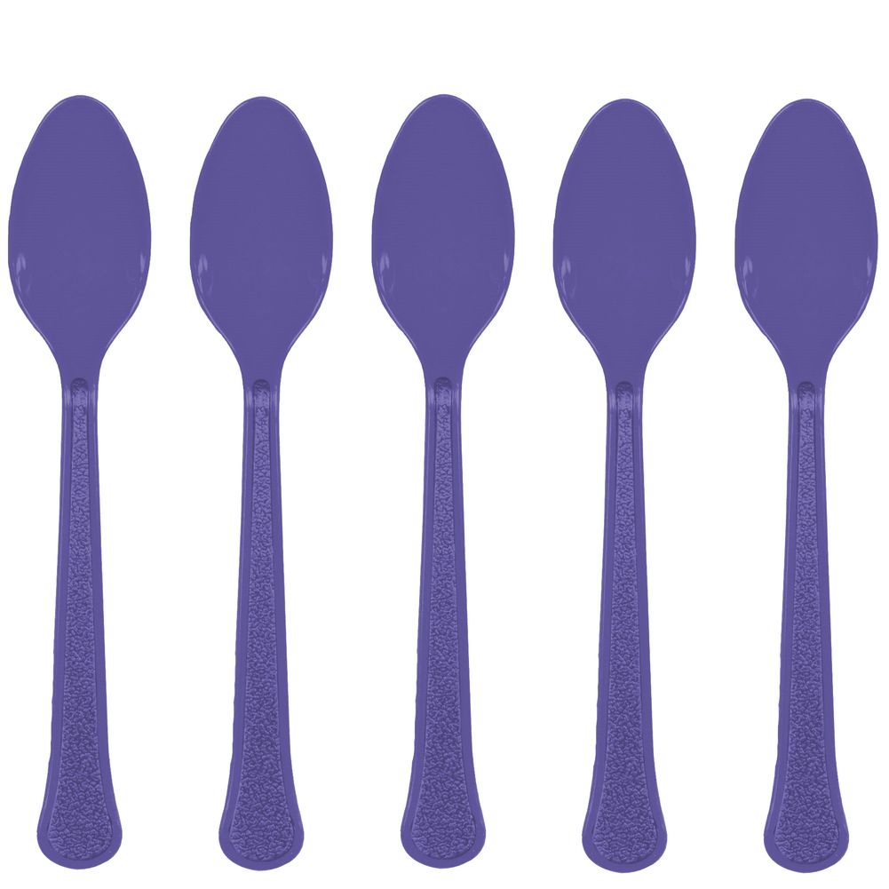 New Purple Midweight Plastic Spoons (20ct)