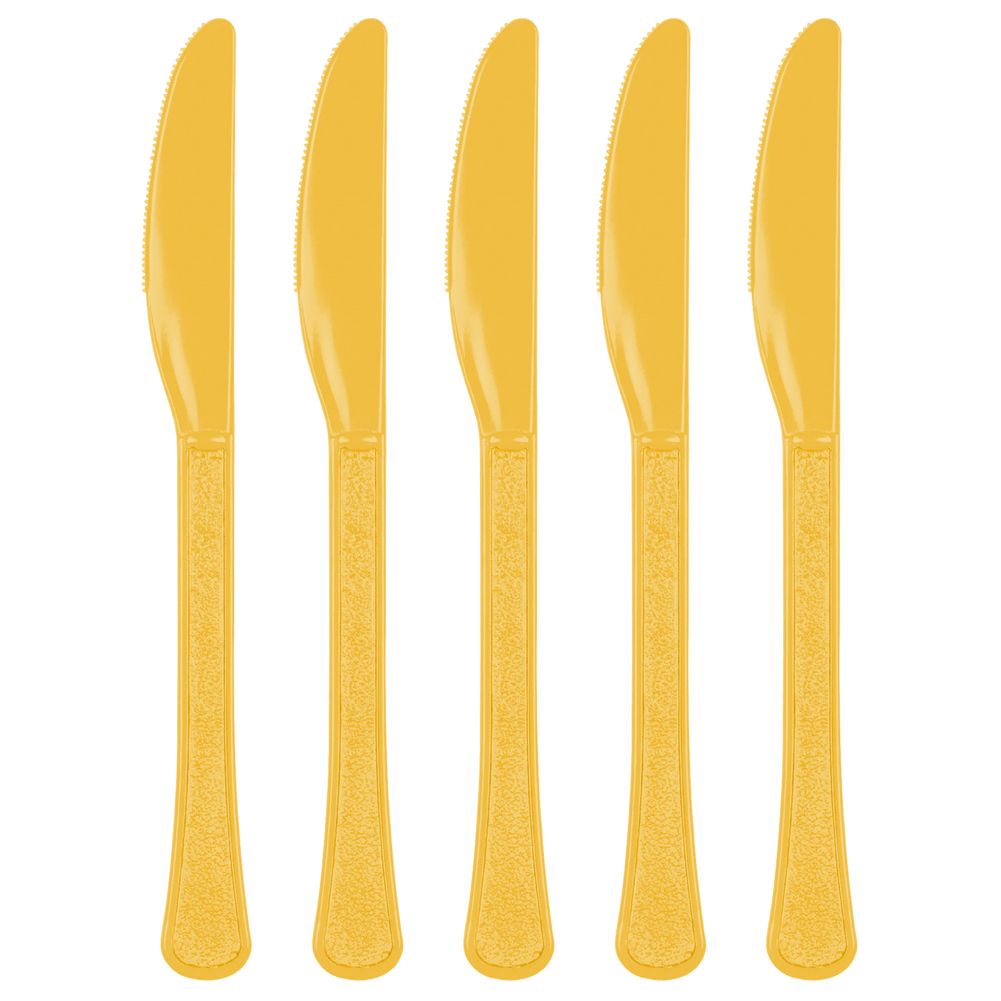 Sunshine Yellow Midweight Plastic Knives (20ct)