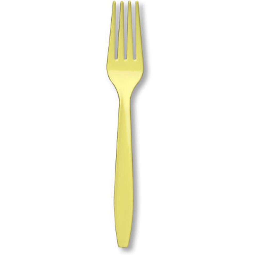 Light Yellow Midweight Plastic Forks (20ct)