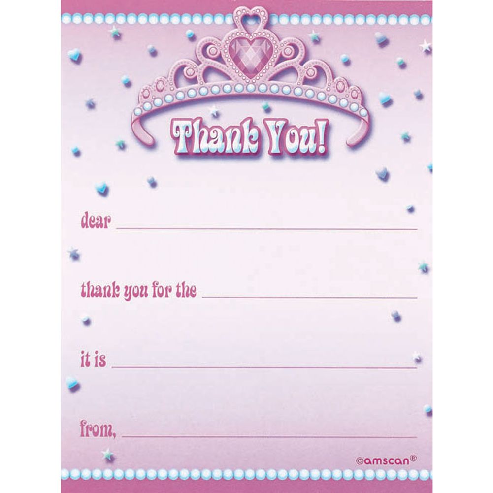 Princess for a Day Thank You Notes
