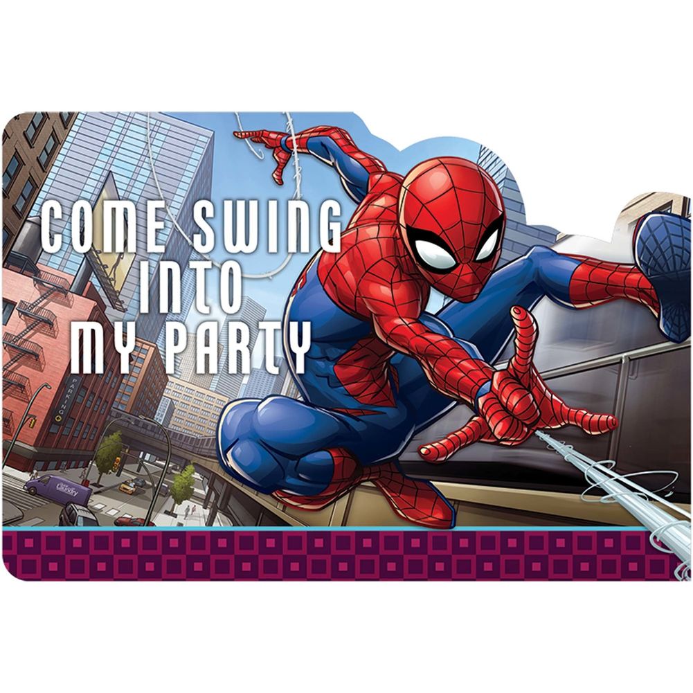Spider-Man Webbed Wonder Invitations, 8ct