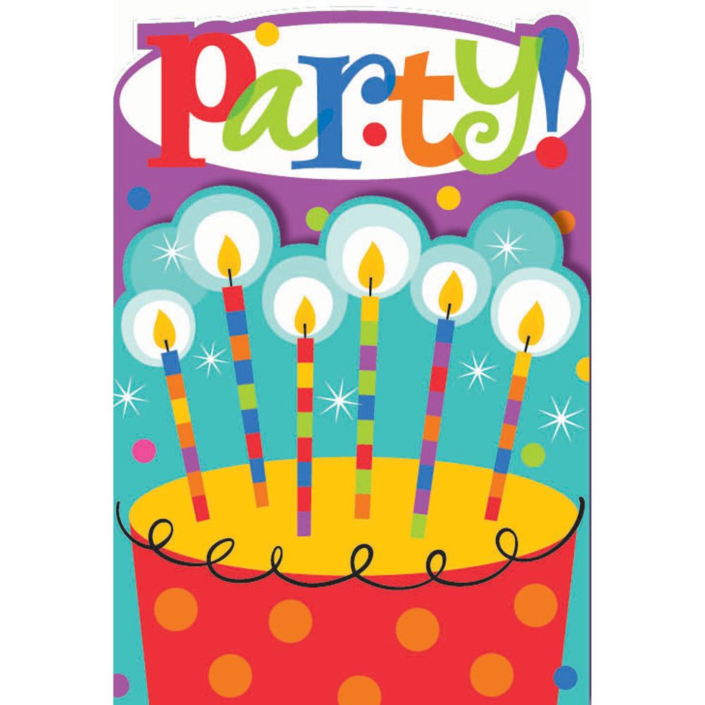 Birthday Dots And Stripes Invitations