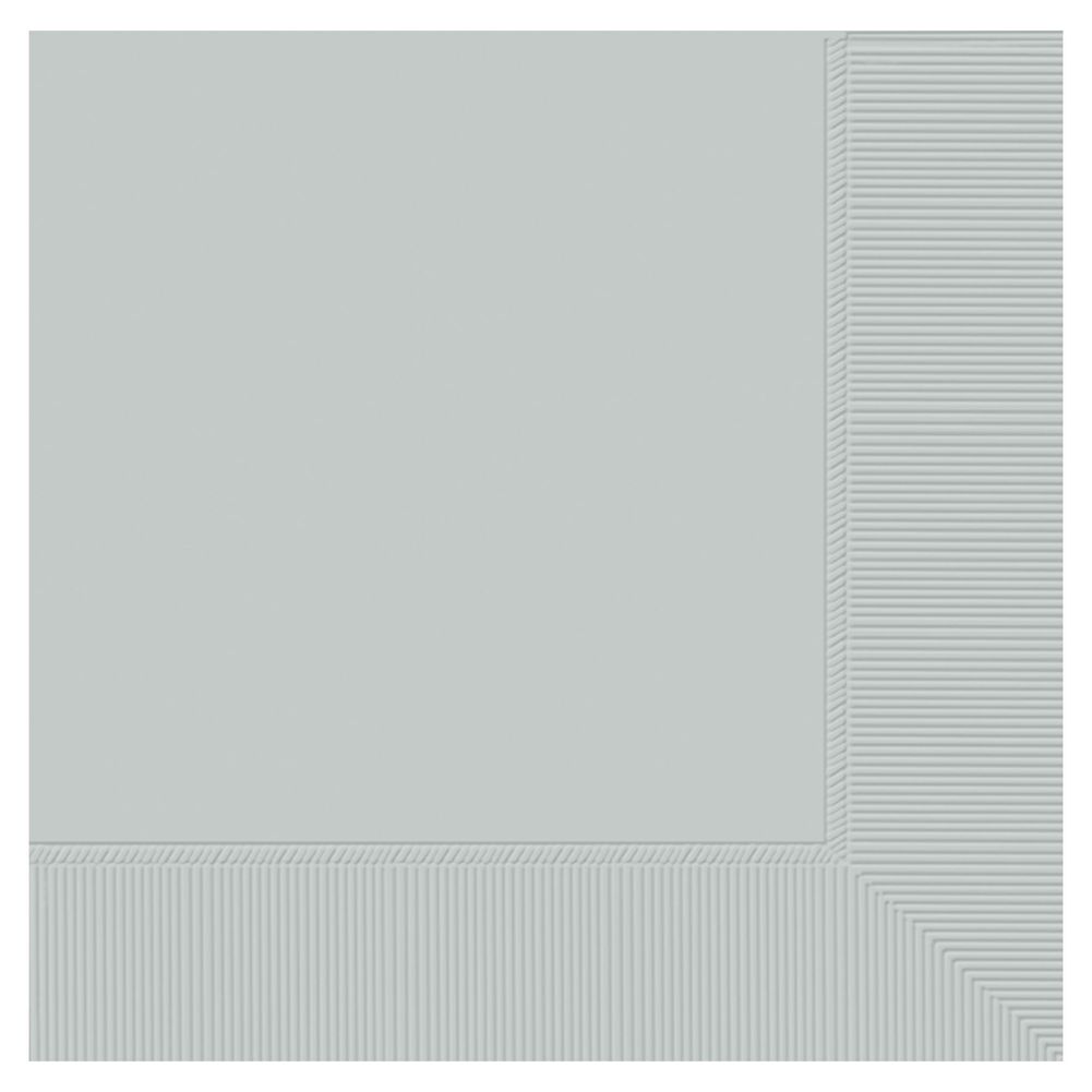 Silver 3 Ply Beverage Napkin 20 ct