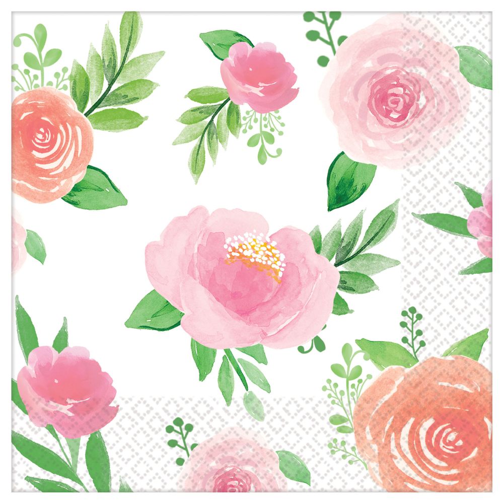 Floral Baby Beverage Napkins, 16ct