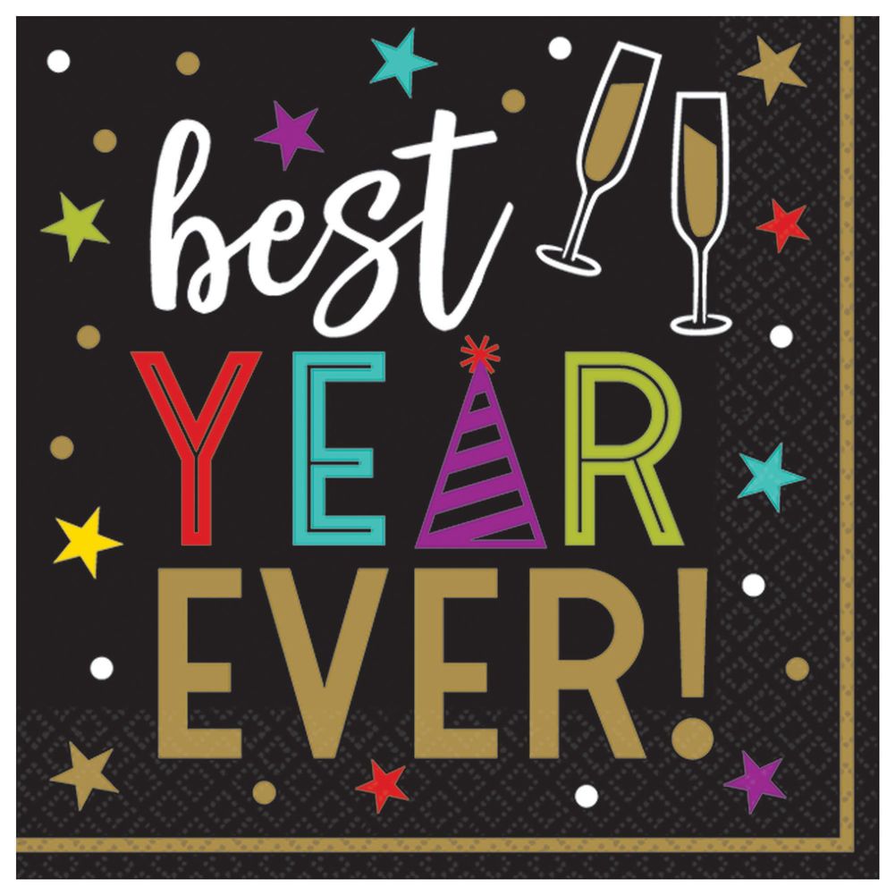 Bright New Year's Eve Beverage Napkins