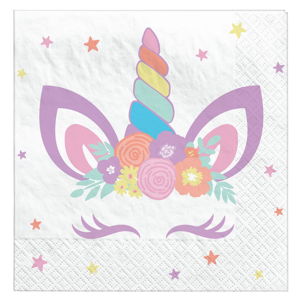 Unicorn Party Beverage Napkins, 16ct