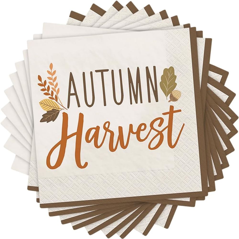 Golden Autumn Beverage Napkins (16ct)