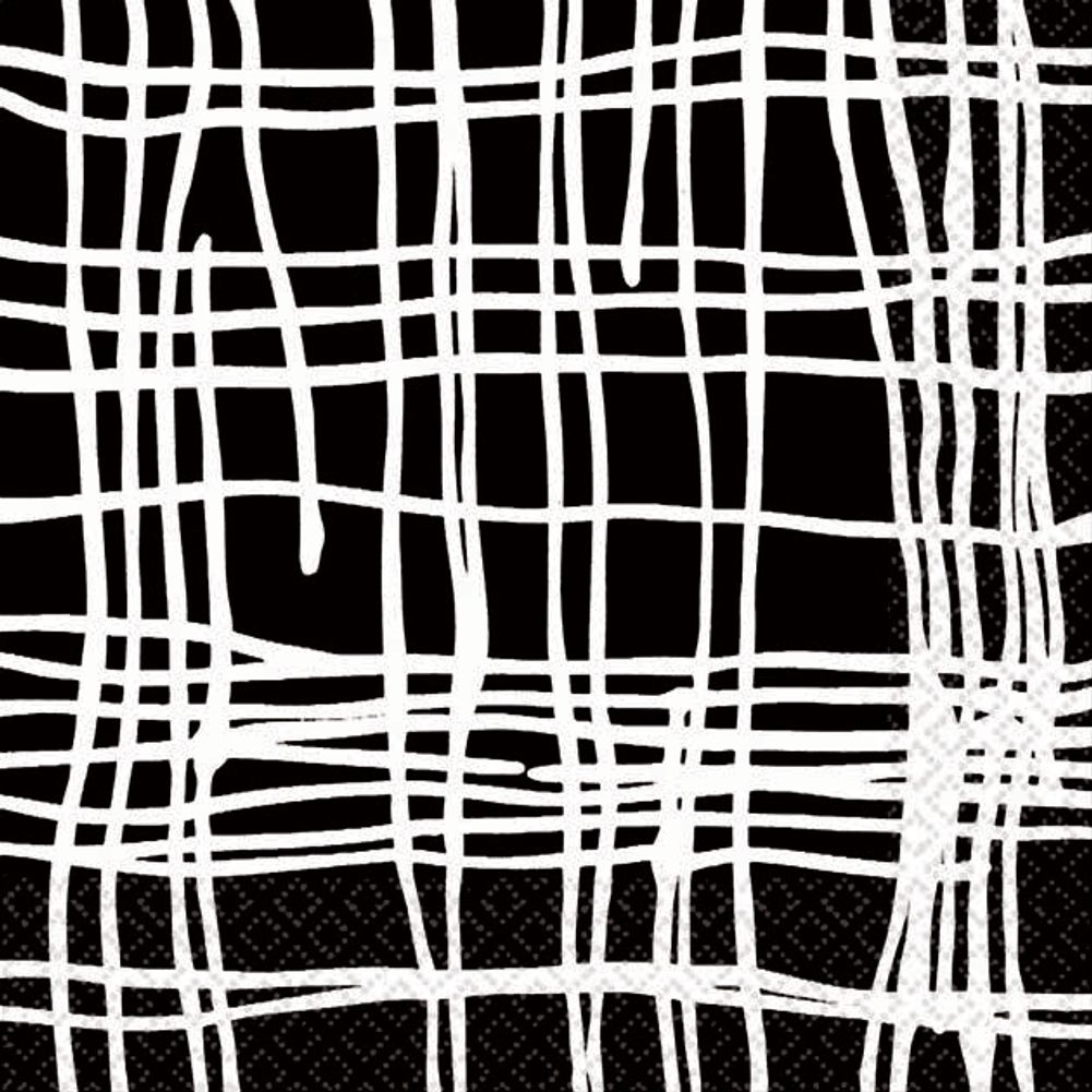 Black Crosshatch Beverage Napkins (16ct)