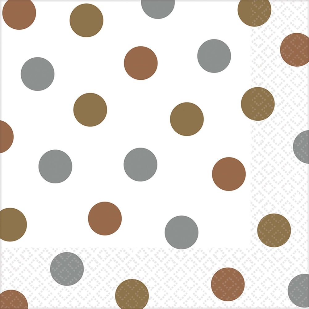 Mixed Metallic Dots Luncheon Napkins (16ct)