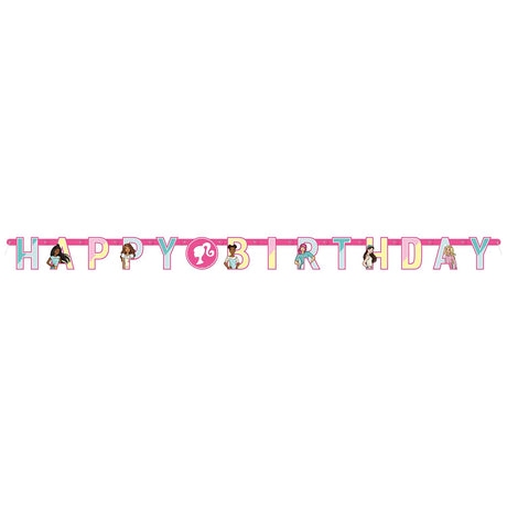 Barbie Birthday Party Kit for 16 – 9 Inch Plates, Napkins, Table Cover, Banner and Balloons (42 pc) – photo 7