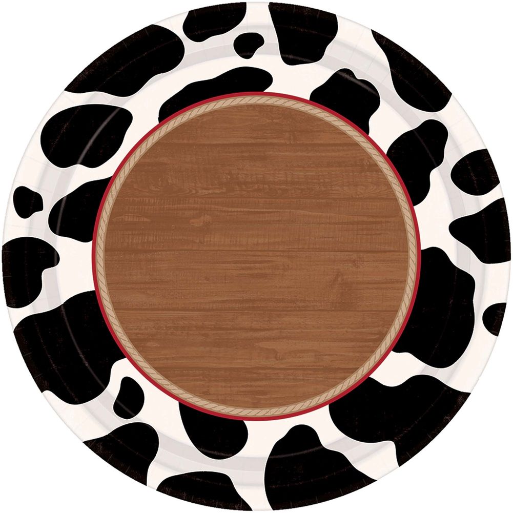 Yee-haw Cow Print Paper Dessert Plates (8 ct)