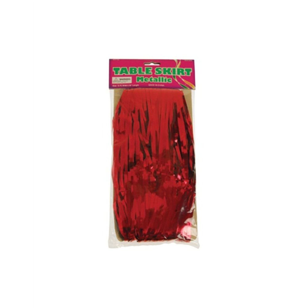 Red Metallic Table Skirt