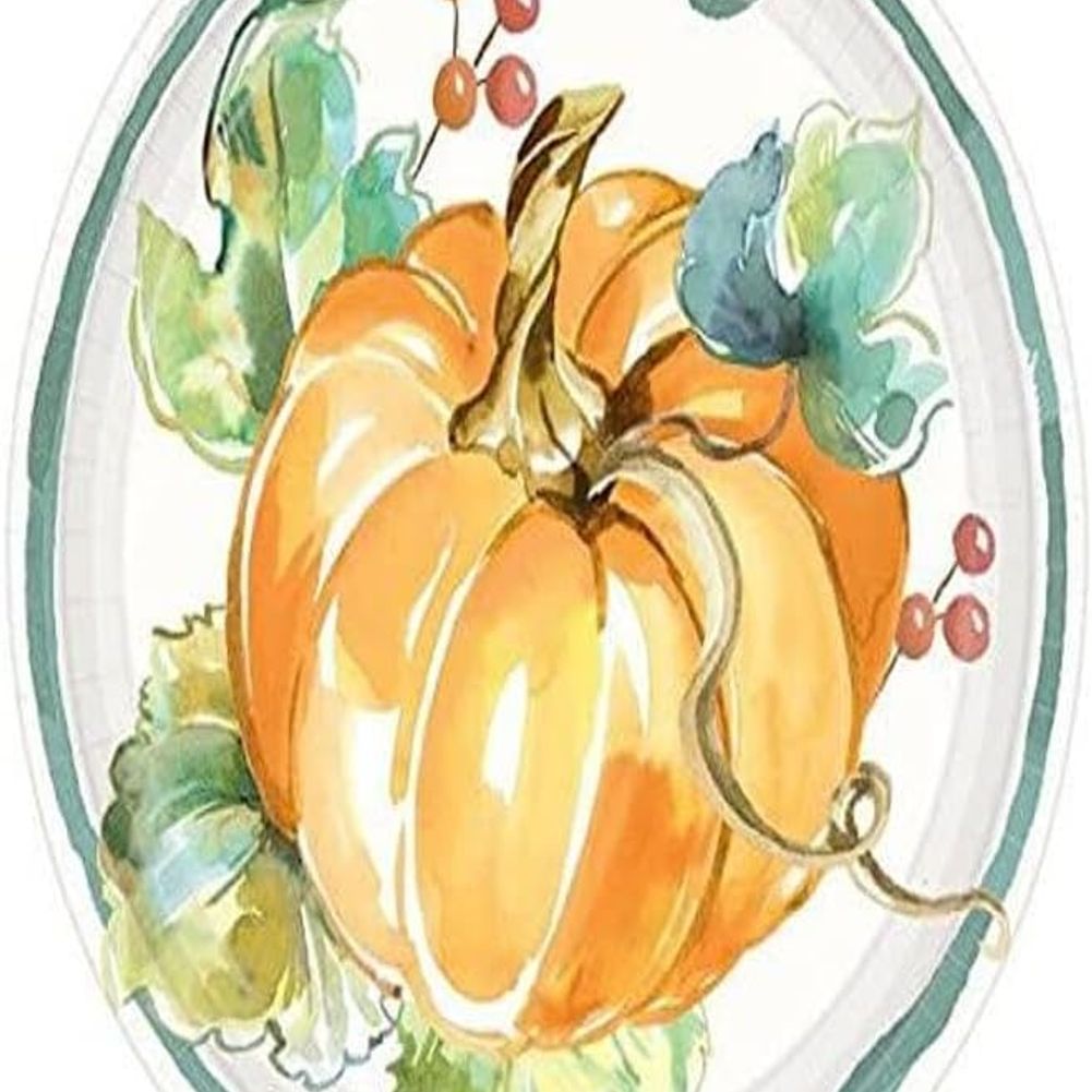 Muted Autumn Round Plates, 7" (8ct)