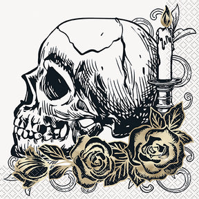 Sketchy Skull Luncheon Napkins Foil Stamped (16ct)