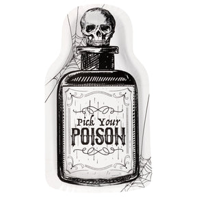 Sketchy Skull Bottle-Shaped 9.5" Plates (8ct)
