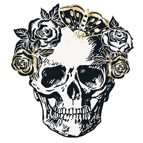 Sketchy Skull-Shaped Paper Placemats Foil Stamped (6ct)
