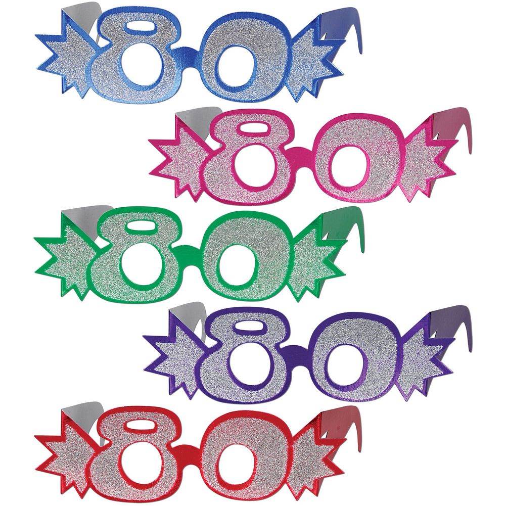 "80" Glittered Eyeglasses