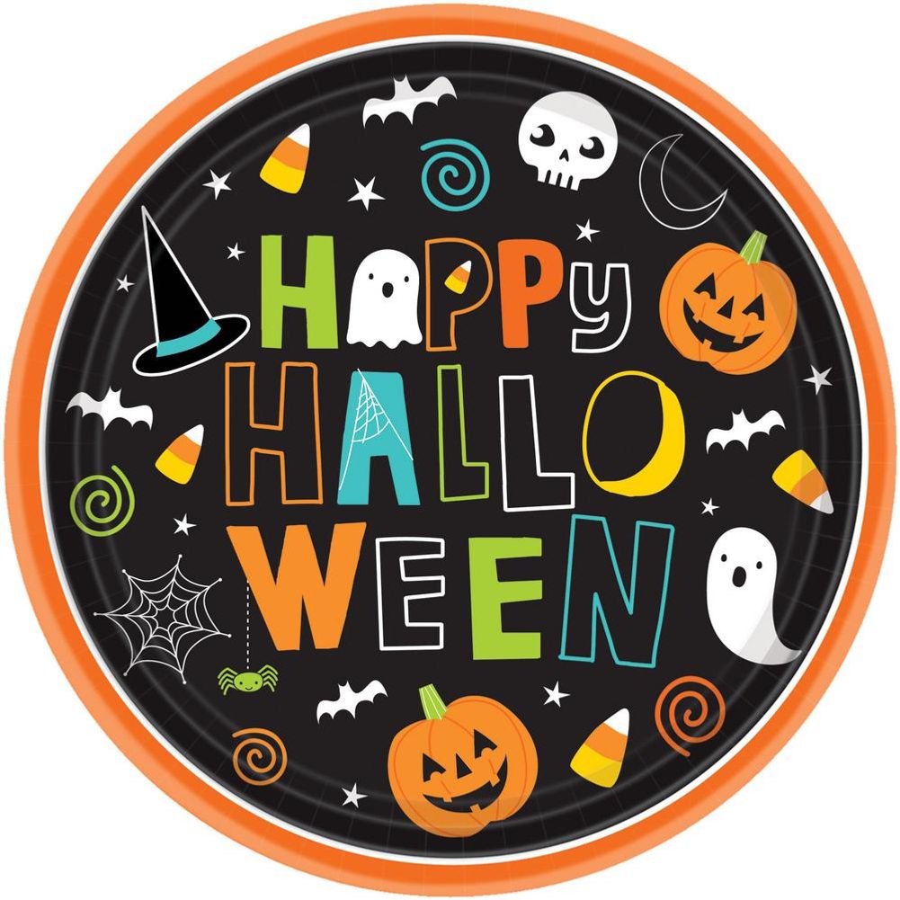 Halloween Friends Round Plates 9" (8 ct)