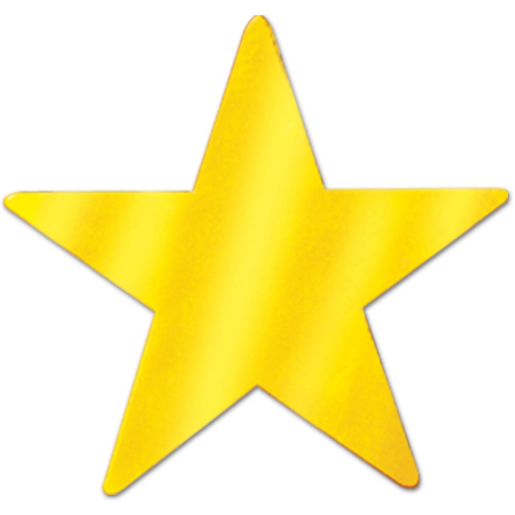 3" Gold Metallic Star Cutouts (12ct)