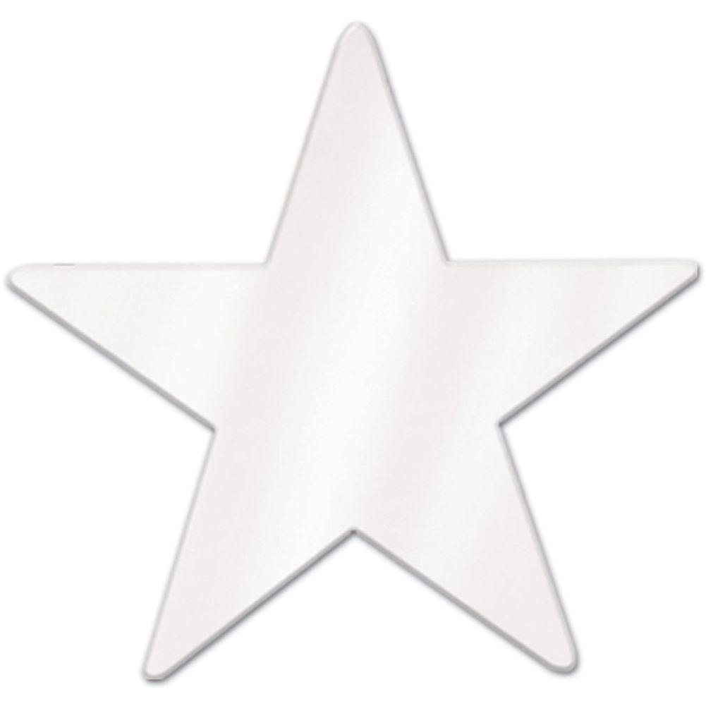 3" White Metallic Star Cutouts (12ct)