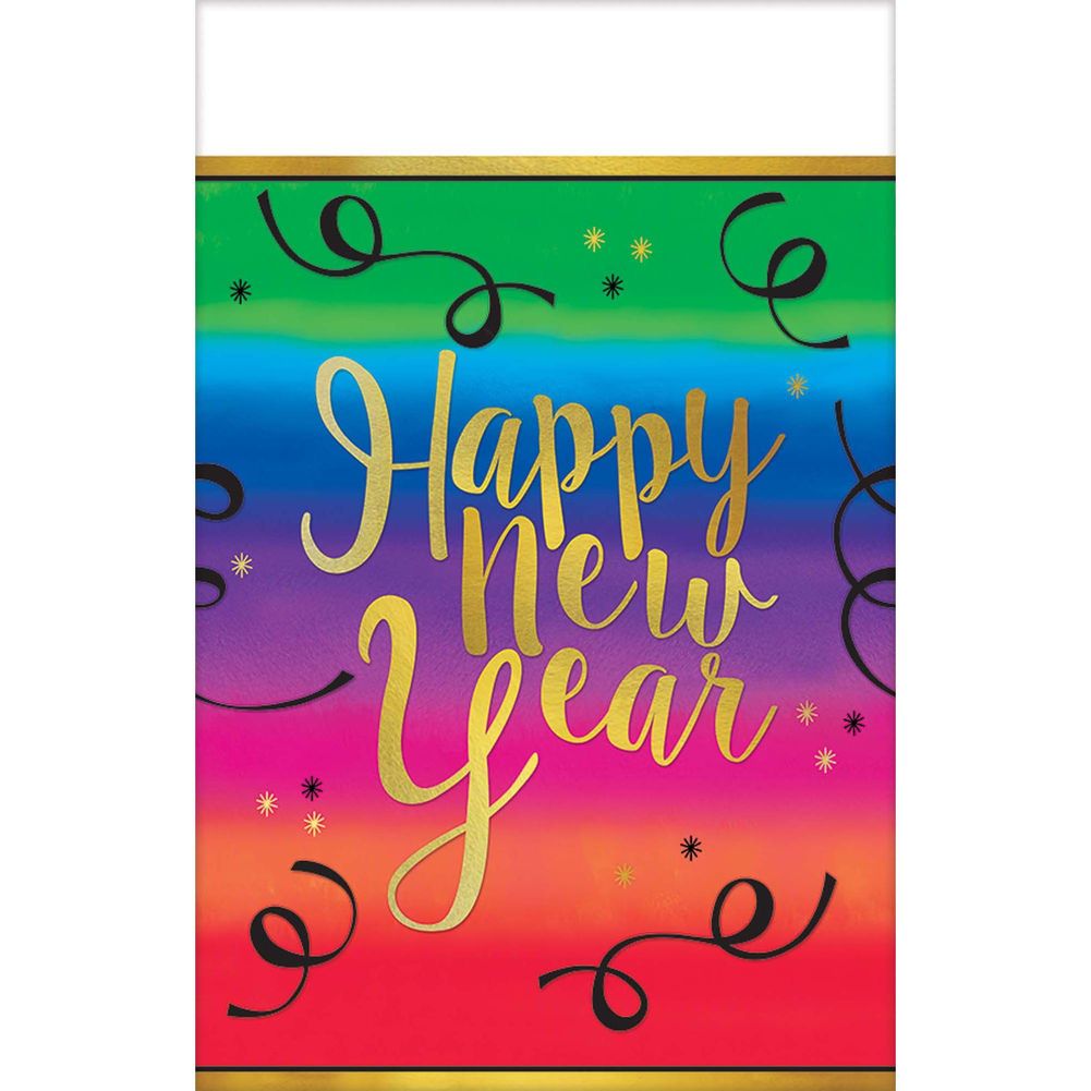 Colorful New Year Plastic Table Cover