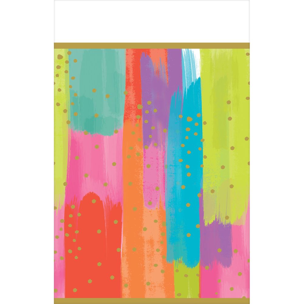Bright Brushstrokes Paper Table Cover
